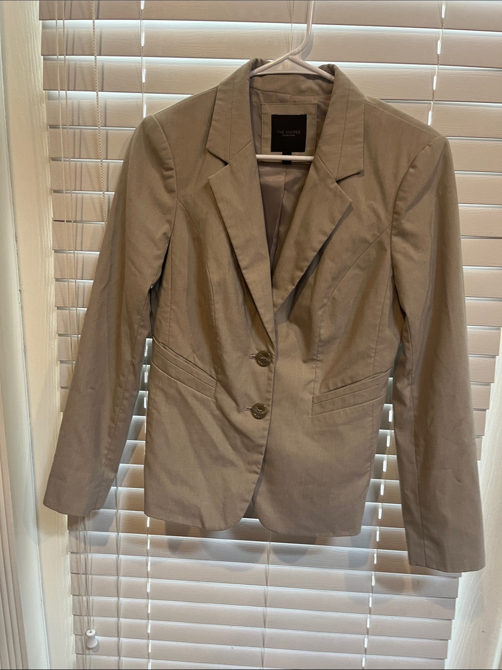 The Limited Women's Taupe Blazer Two-Button Tailored Jacket